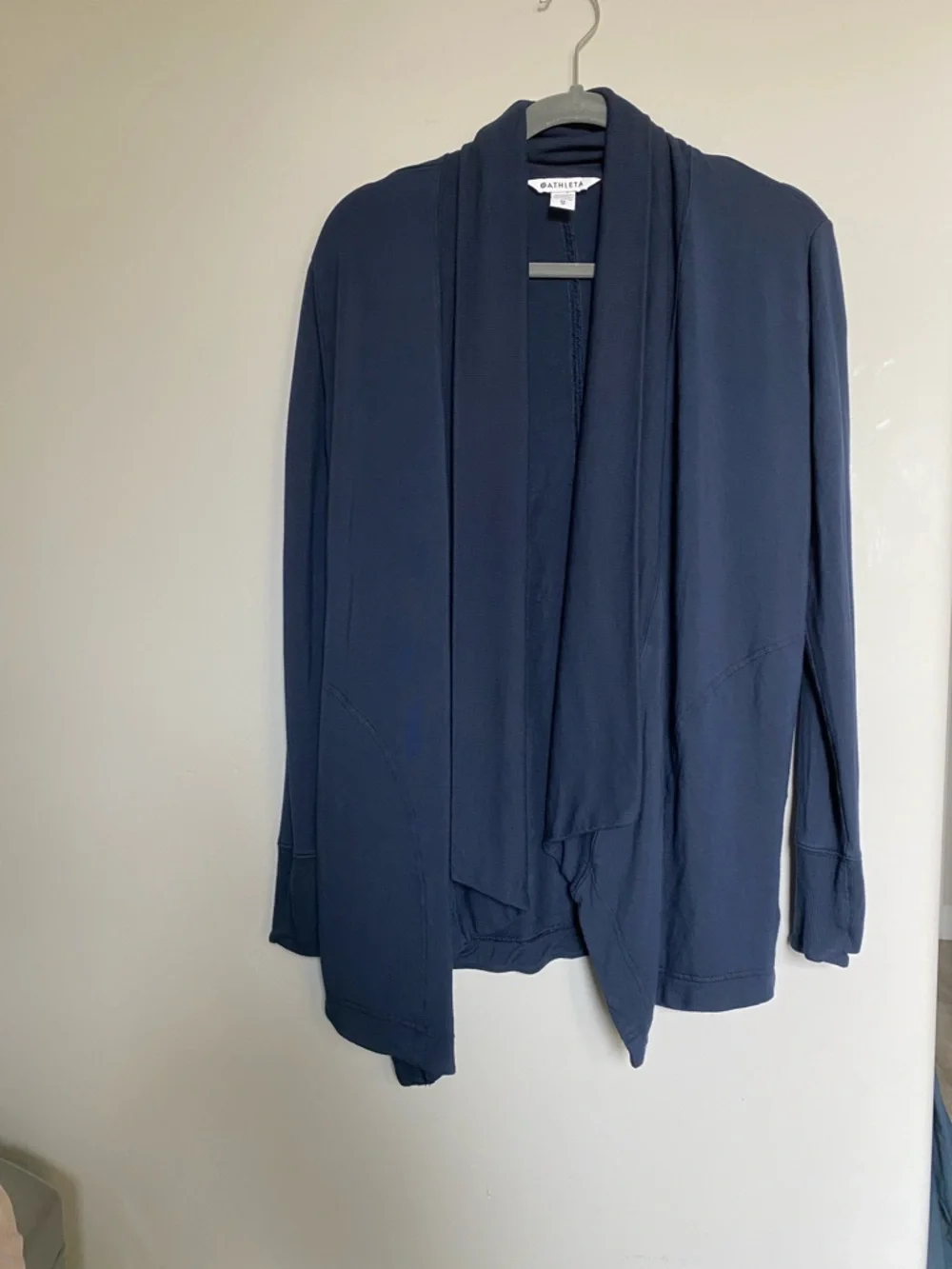 Athleta Pranayama Open Front Wrap Cardigan soft Yoga  style Navy size XS